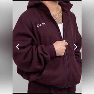 Comfrt Unisex Cloud Zip Hoodie - Maroon